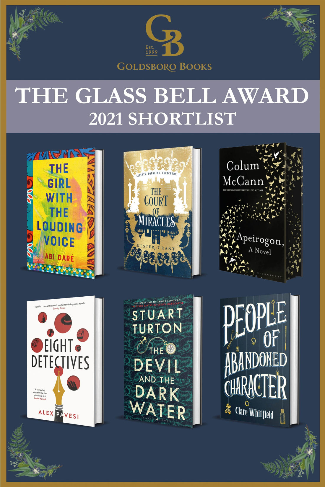Goldsboro Books Glass Bell Award 2021 Shortlist